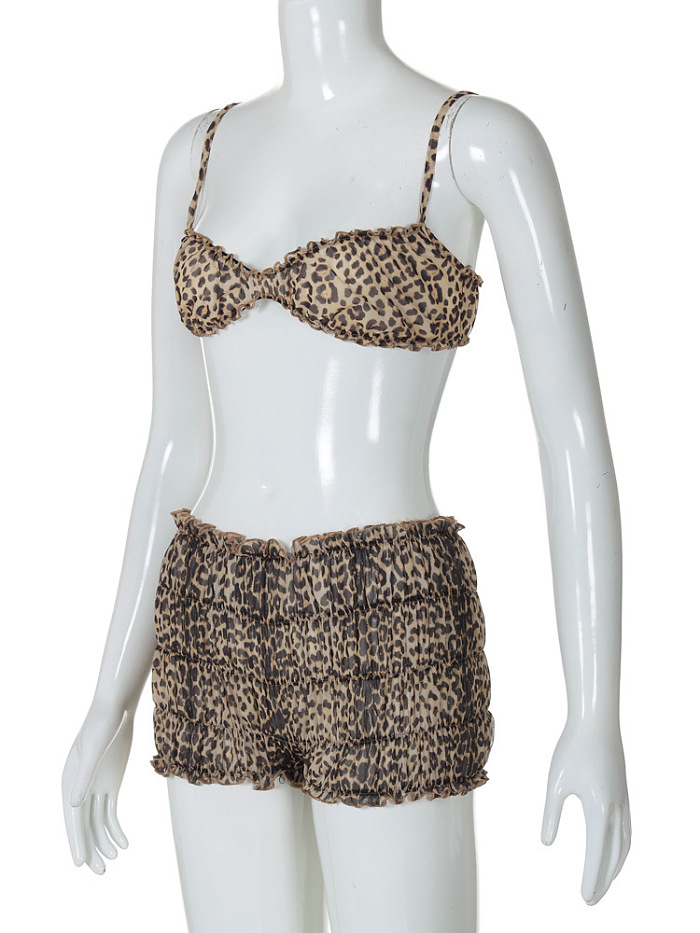 SUPER WHOLESALE |  Triangle Cami & Boy Shorts (Leopard)