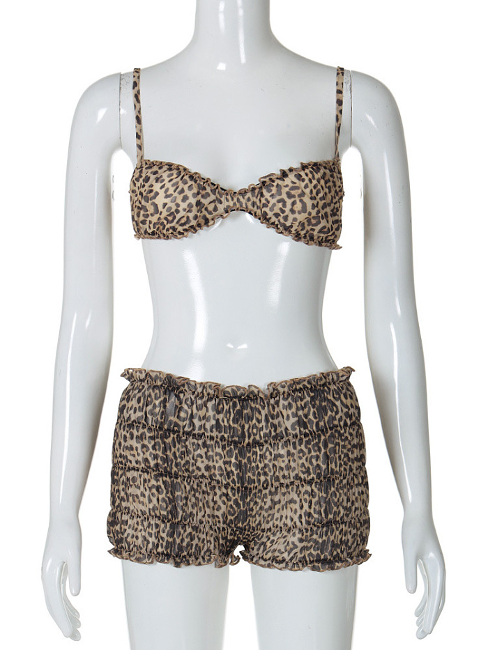 SUPER WHOLESALE |  Triangle Cami & Boy Shorts (Leopard)