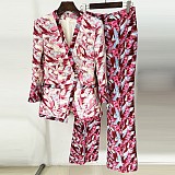 SUPER WHOLESALE |  Printed Off-collar Blazer Suit