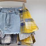 SUPER WHOLESALE |  Layer Plaid Distress Skirt