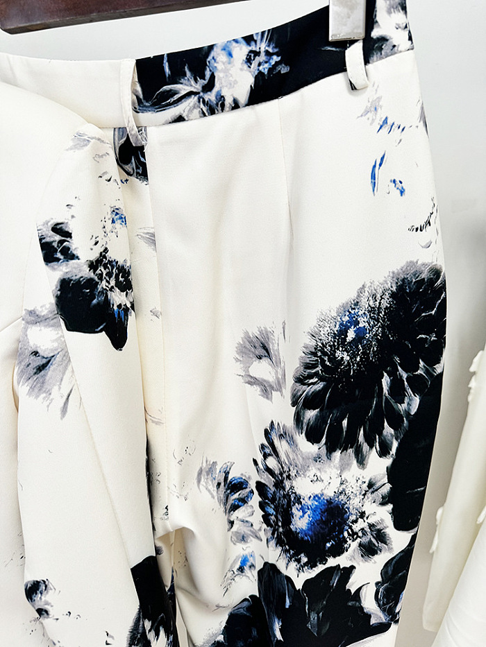 SUPER WHOLESALE |  Printed Slim-fit Blazer Suit