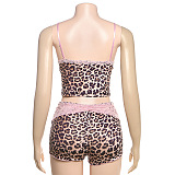 SUPER WHOLESALE |  Triangle Cami & Boy Shorts (Leopard)