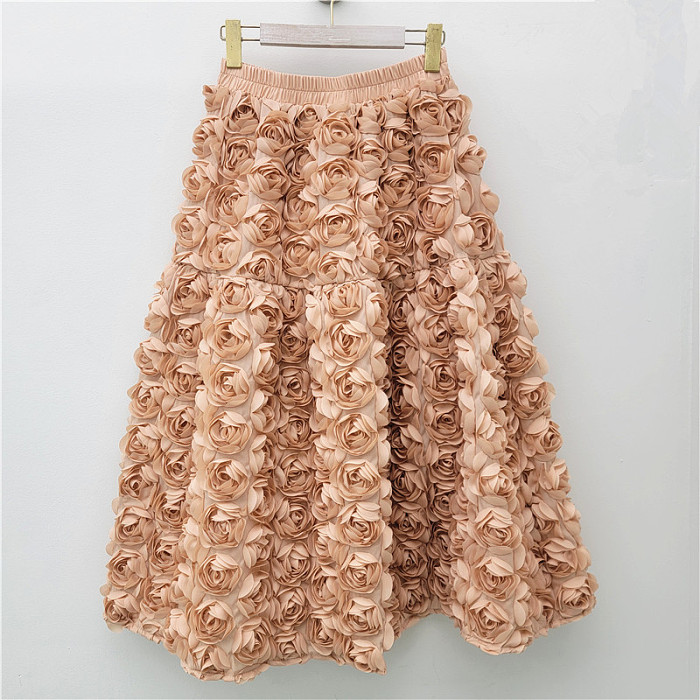 SUPER WHOLESALE |  3d Flower A Shape Skirt