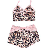 SUPER WHOLESALE |  Triangle Cami & Boy Shorts (Leopard)