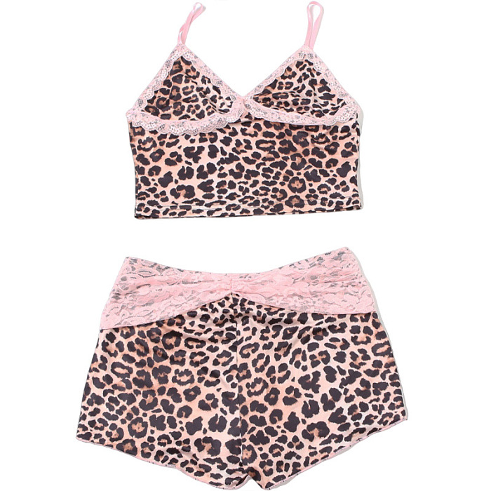 SUPER WHOLESALE |  Triangle Cami & Boy Shorts (Leopard)