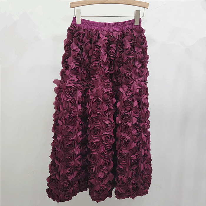SUPER WHOLESALE |  3d Flower A Shape Skirt