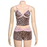 SUPER WHOLESALE |  Triangle Cami & Boy Shorts (Leopard)
