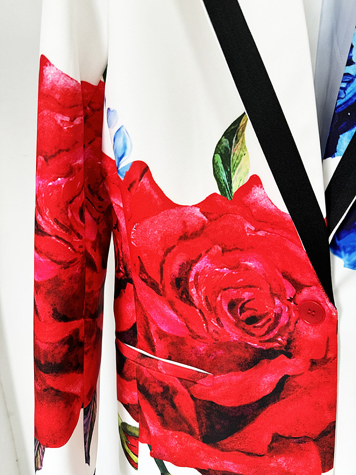 SUPER WHOLESALE |  Flower Printed Blazer Suit
