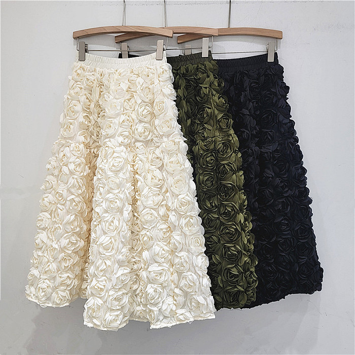SUPER WHOLESALE |  3d Flower A Shape Skirt