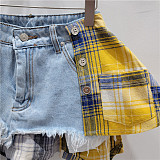 SUPER WHOLESALE |  Layer Plaid Distress Skirt