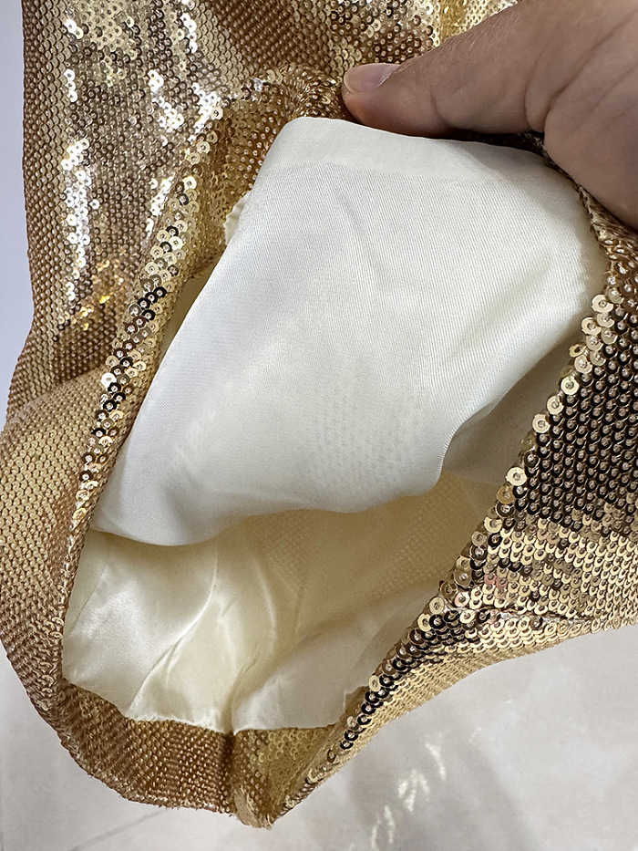 Gold Sequins Blazer Set