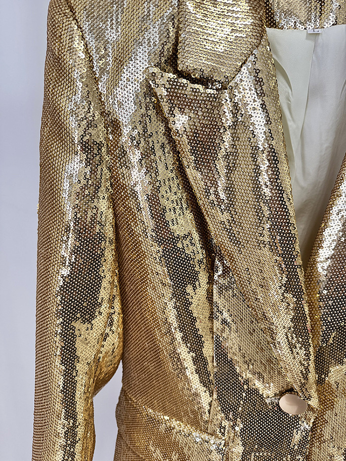 Gold Sequins Blazer Set