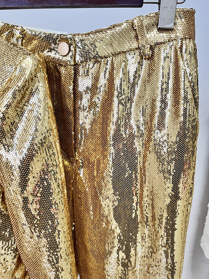 Gold Sequins Blazer Set