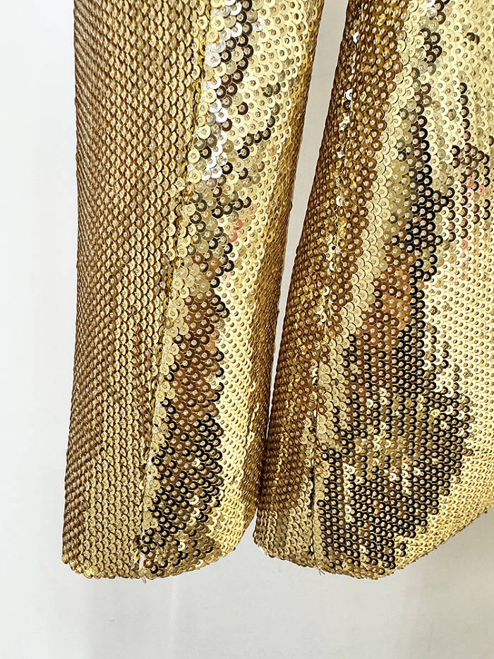 Gold Sequins Blazer Set