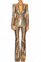 SUPER WHOLESALE |  Gold Sequins Blazer Set
