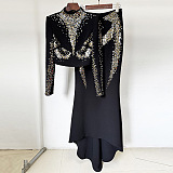 SUPER WHOLESALE |  Sequins Skirt Bottom with Long Sleeve Top