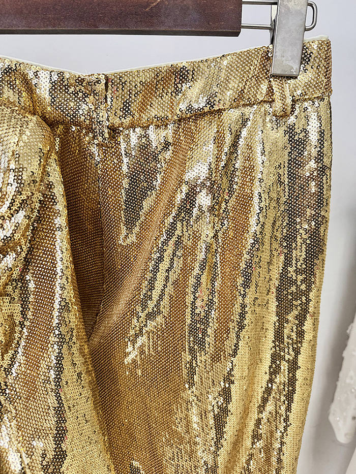 Gold Sequins Blazer Set