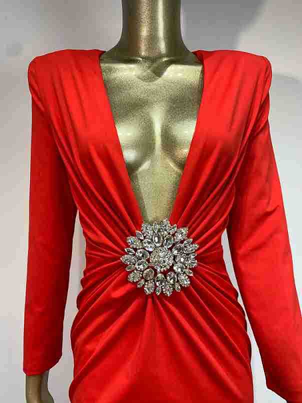 SUPER WHOLESALE | Plunging Long Dress