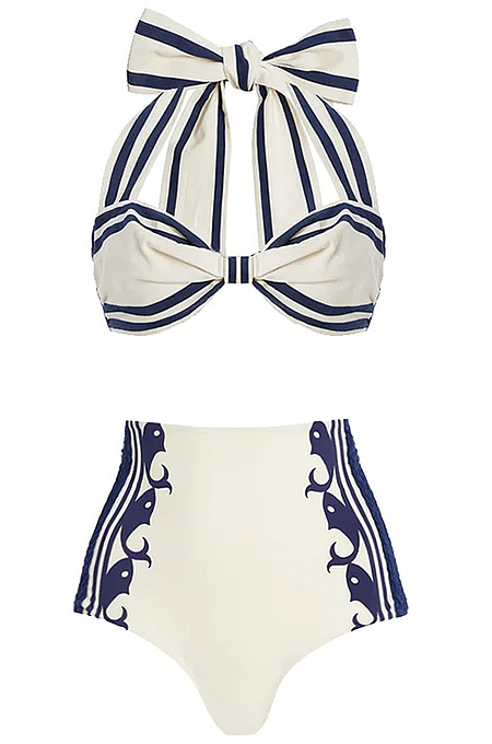 SUPER WHOLESALE | Blue Stripes Swimwear
