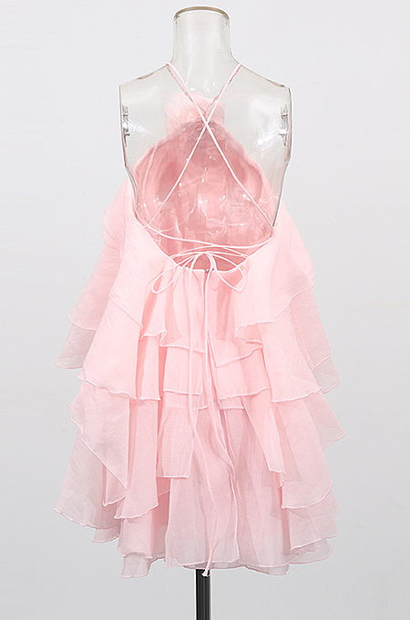 SUPER WHOLESALE | Halter Layers Puffy Mini Dress