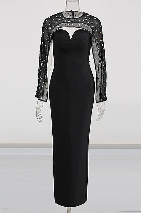 SUPER WHOLESALE | Chiffon Patchwork Long Dress