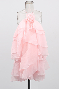 SUPER WHOLESALE | Halter Layers Puffy Mini Dress