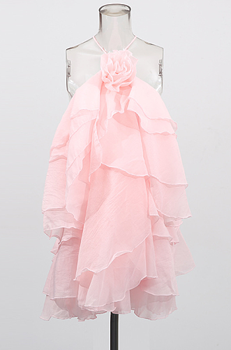 SUPER WHOLESALE | Halter Layers Puffy Mini Dress