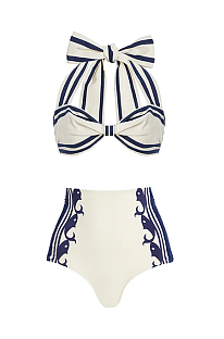SUPER WHOLESALE | Blue Stripes Swimwear