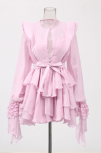 SUPER WHOLESALE | Ruffles Cut-out Mini Dress