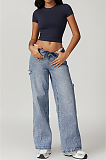 Cropped T-shirt(dark blue)
