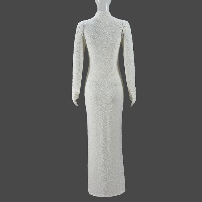 SUPER WHOLESALE | Mock Neck Long Dress