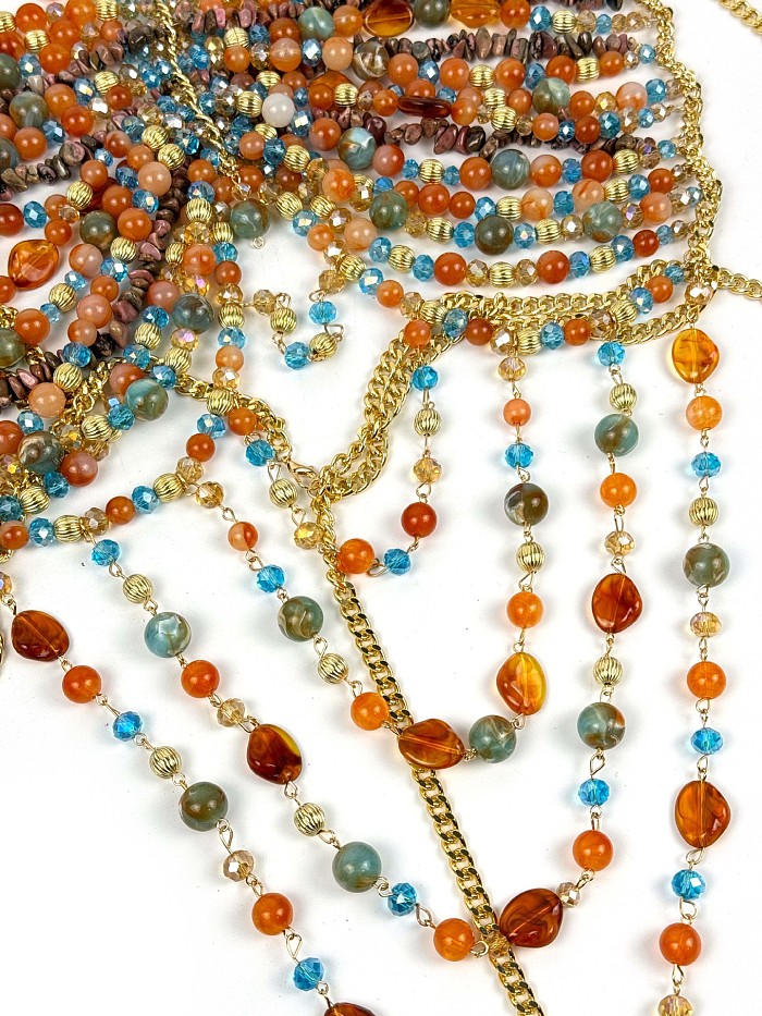 SUPER WHOLESALE |  Warm Tone Beach Beads Bra Top