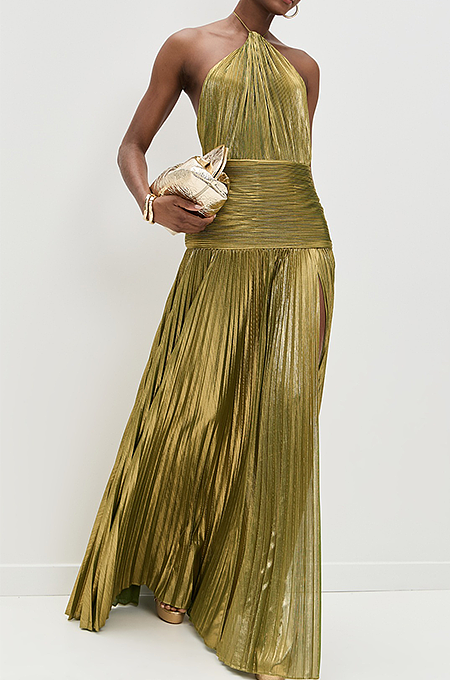 SUPER WHOLESALE | Split Halter Long Dress