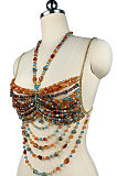 SUPER WHOLESALE |  Warm Tone Beach Beads Bra Top