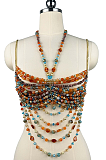 SUPER WHOLESALE |  Warm Tone Beach Beads Bra Top