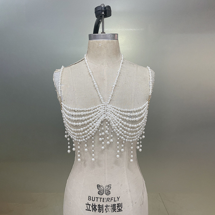 SUPER WHOLESALE |  Pearl-Beads Bra Top