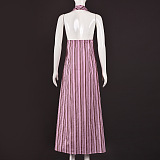 SUPER WHOLESALE | Striped Halter Long Dress
