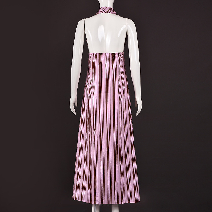 SUPER WHOLESALE | Striped Halter Long Dress