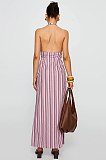 SUPER WHOLESALE | Striped Halter Long Dress