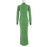 SUPER WHOLESALE | Mock Neck Long Dress