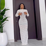 SUPER WHOLESALE | Mock Neck Long Dress