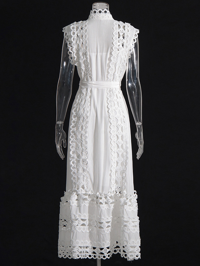 SUPER WHOLESALE | Hollow-out Off-Shoulder Long Dress