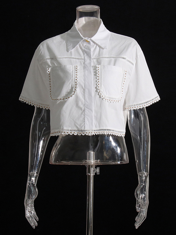 SUPER WHOLESALE | Embroidered Shirt Top & Pleated Skirt