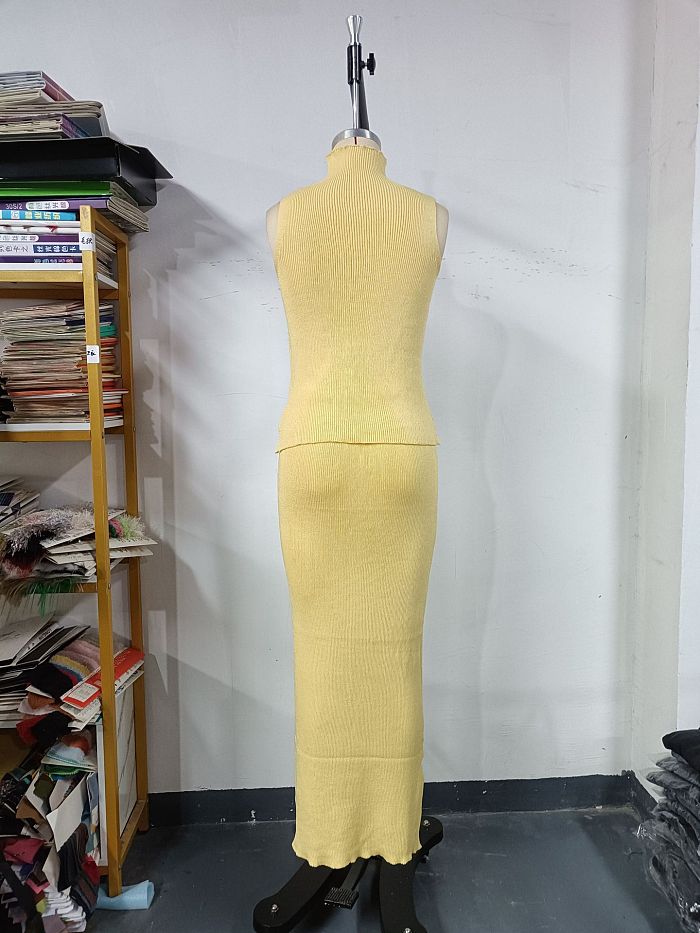 SUPER WHOLESALE | Knit Skirt Set with Off-shoulder Top