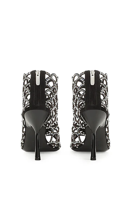 SUPER WHOLESALE | Mermaid Sandal with Crystal Heel Black
