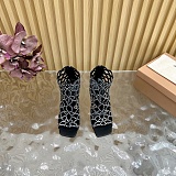 SUPER WHOLESALE | Mermaid Sandal with Crystal Heel Black