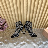 SUPER WHOLESALE | Mermaid Sandal with Crystal Heel Black