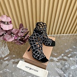 SUPER WHOLESALE | Mermaid Sandal with Crystal Heel Black