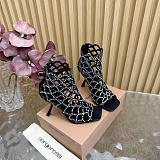 SUPER WHOLESALE | Mermaid Sandal with Crystal Heel Black