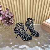 SUPER WHOLESALE | Mermaid Sandal with Crystal Heel Black